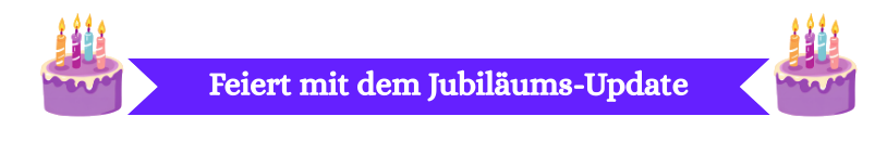 Feiert mit Banner